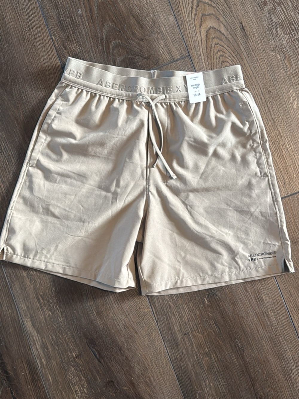 abercrombie kids Beige Drawstring Swim Shorts